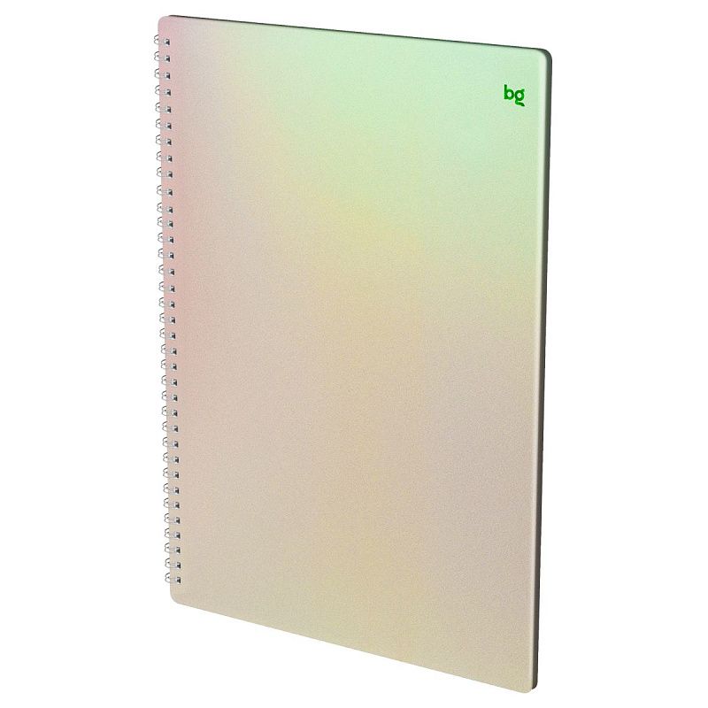 Тетрадь 80л., А4, клетка, на гребне BG "Сияние", пластиковая обложка, белый