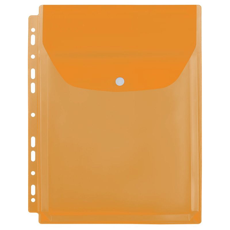 Папка-вкладыш с перфорацией на кнопке OfficeSpace А4, ПВХ, 180мкм, расширяющаяся до 250л., цветная, ассорти 