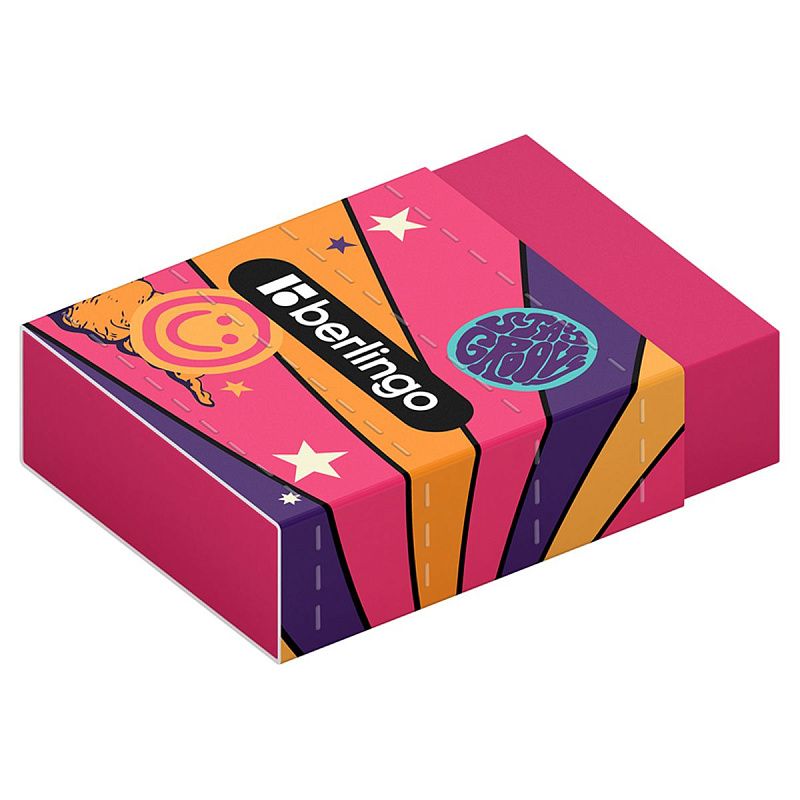 Ластик Berlingo "Groovy", Eco-PVC, картонный держатель, 45*32*11мм 