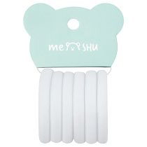 Резинки для волос MESHU "Essence", белые, 6шт., европодвес