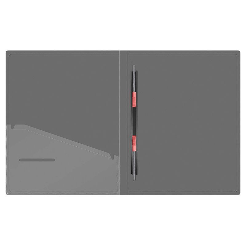 Папка с пружинным скоросшивателем Berlingo "No Secret", 17мм, 700мкм, полупрозрачная черная, с внутр. карманом 