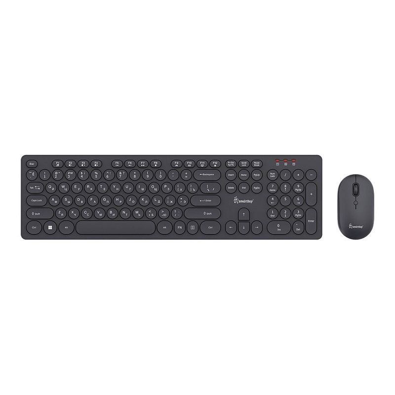 Комплект беспроводной клавиатура + мышь Smartbuy ONE 328327AG, USB, черный