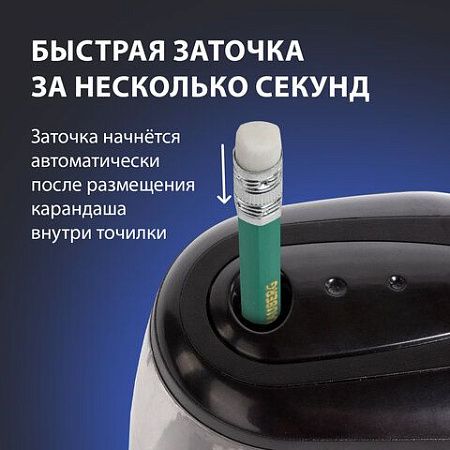 Точилка электрическая BRAUBERG "JET", питание от 4 батареек АА, спиралевидное лезвие, 228426 