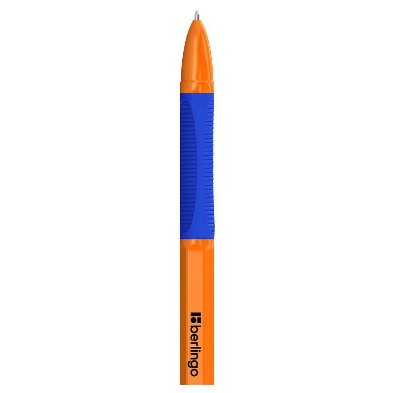 Ручка шариковая Berlingo "Tribase grip orange" синяя, 0,7мм, грип 