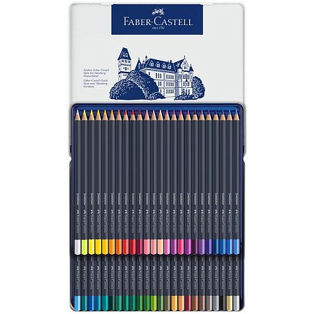 Карандаши цветные Faber-Castell "Goldfaber", 48цв., круглые, заточен., метал. коробка