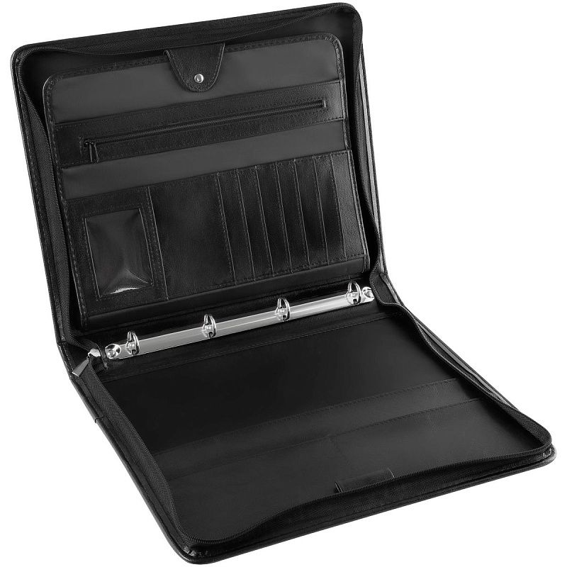 Папка деловая OfficeSpace "Astra" имп. кожзам, на молнии, кольц. зажим, с ручкой 