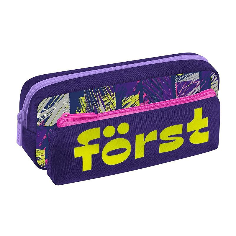 Пенал мягкий 2 в 1, 1 отделение, 205*80*40 Först "Impression", съемная косметичка на липучке