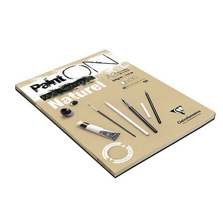 Скетчбук - альбом для смешанных техник 30л., А3, на склейке Clairefontaine "Paint'ON Naturel", крафт, 250г/м2