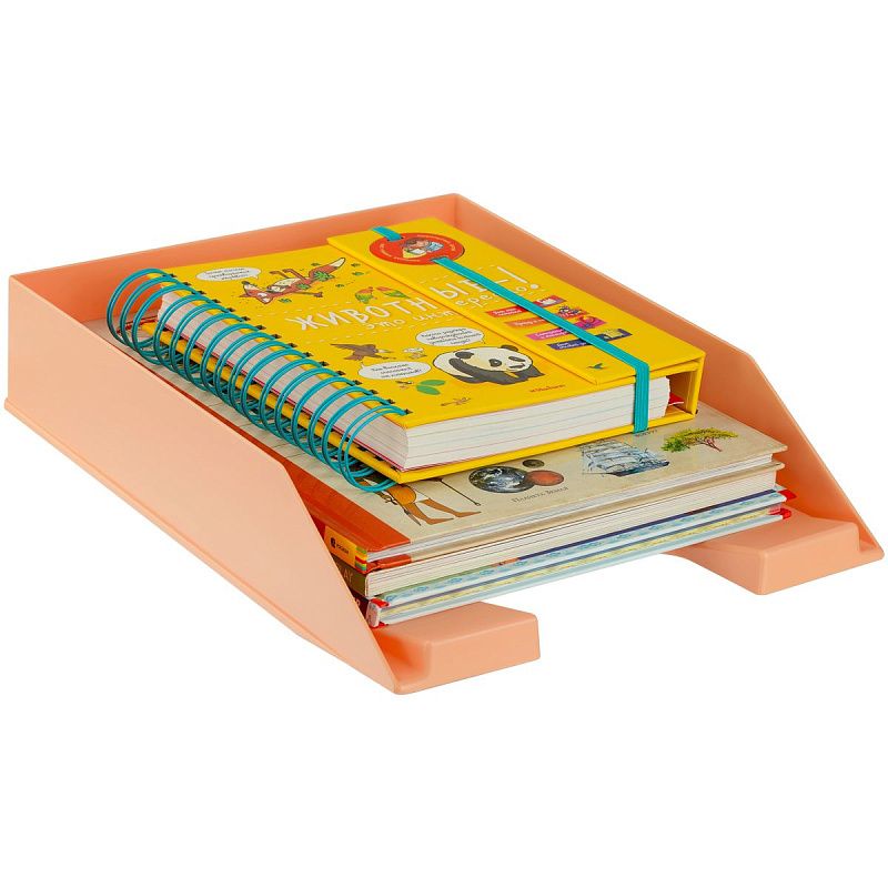 Лоток для бумаг горизонтальный СТАММ "Фаворит", персиковый