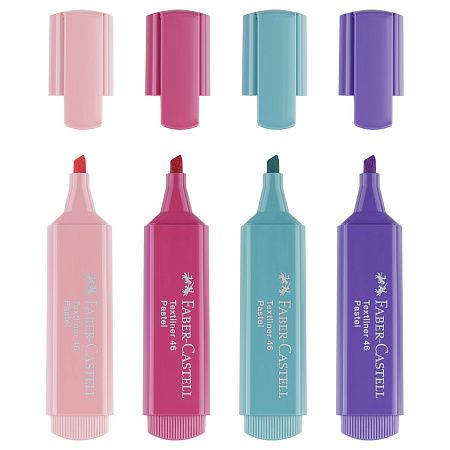 Набор текстовыделителей Faber-Castell "46 Pastel" 4 пастельных цв., 1-5мм, картон. уп. 