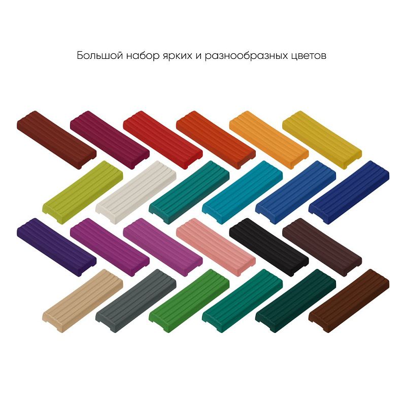 Пластилин Гамма "Юный художник" NEW, 24 цвета, 336г, со стеком. картон. упаковка