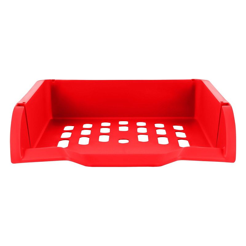 Лоток для бумаг горизонтальный СТАММ "Лидер", красный