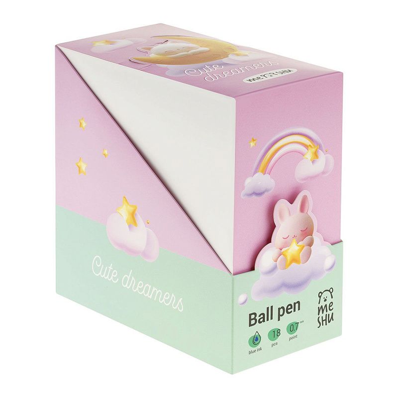 Ручка шариковая MESHU "Cute Dreamers" синяя, 0,7мм, корпус ассорти 