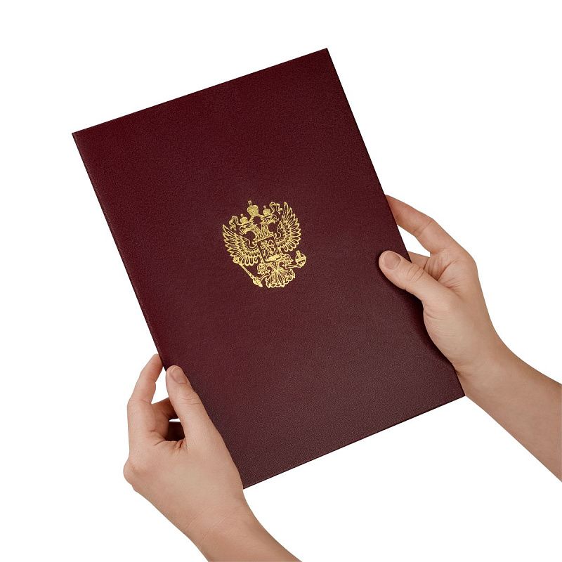 Папка адресная с российским орлом OfficeSpace, А4, бумвинил, бордовый, инд. упаковка