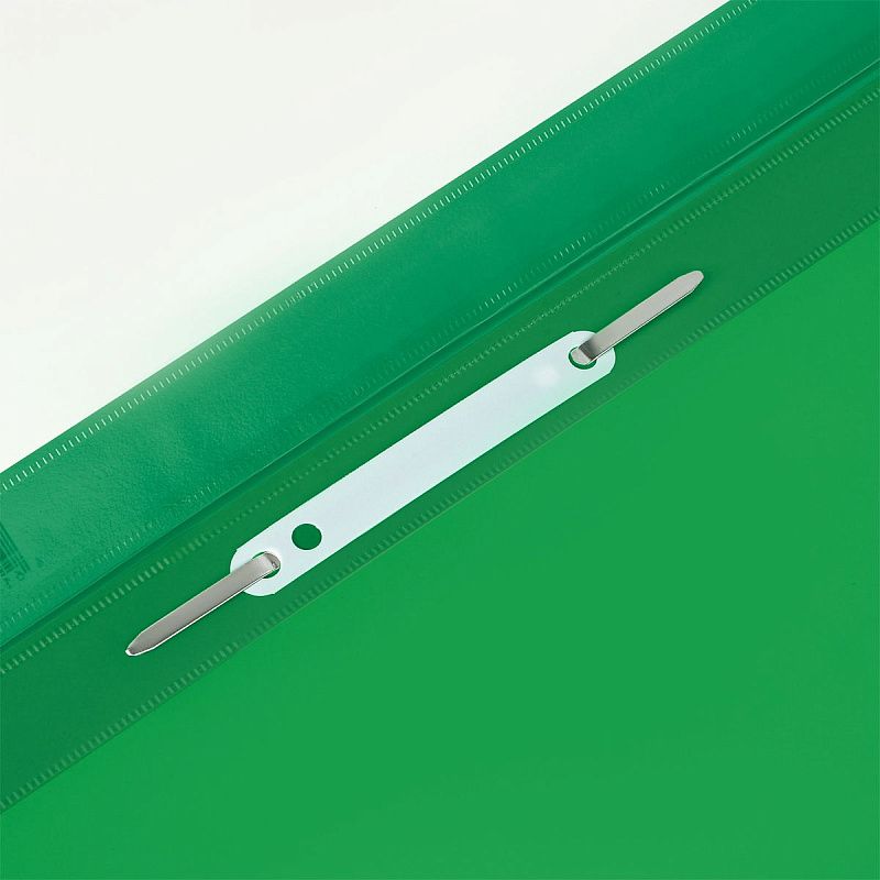 Папка-скоросшиватель пластик. перф. СТАММ А4, 120мкм, зеленая с прозр. верхом 