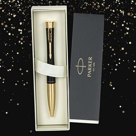 Ручка шариковая Parker "Urban Twist Black GT", ежедневник А5 черный, пакет, 880898 