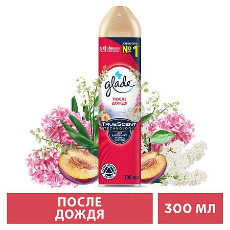 Освежитель воздуха аэрозольный Glade "После дождя", 300мл 