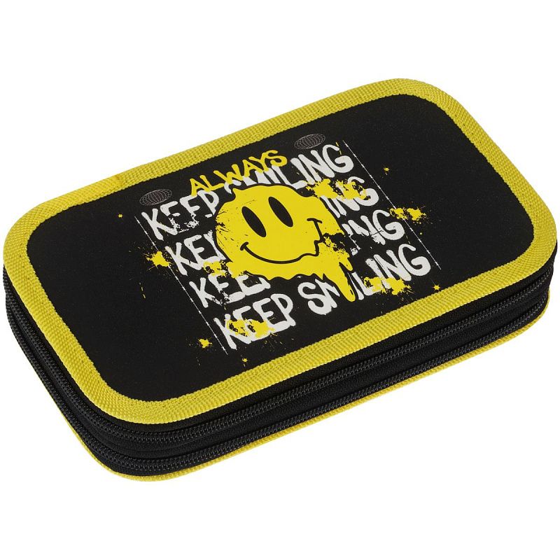 Пенал 2 отделения, 190*110 ArtSpace "Smile", ламинированный картон, софт-тач 