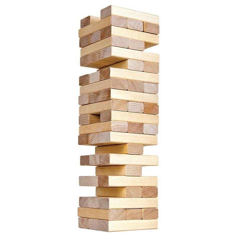 Игра настольная ТРИ СОВЫ "Башня классическая", 54 деревянных бруска, уголок для сборки, картонная коробка 