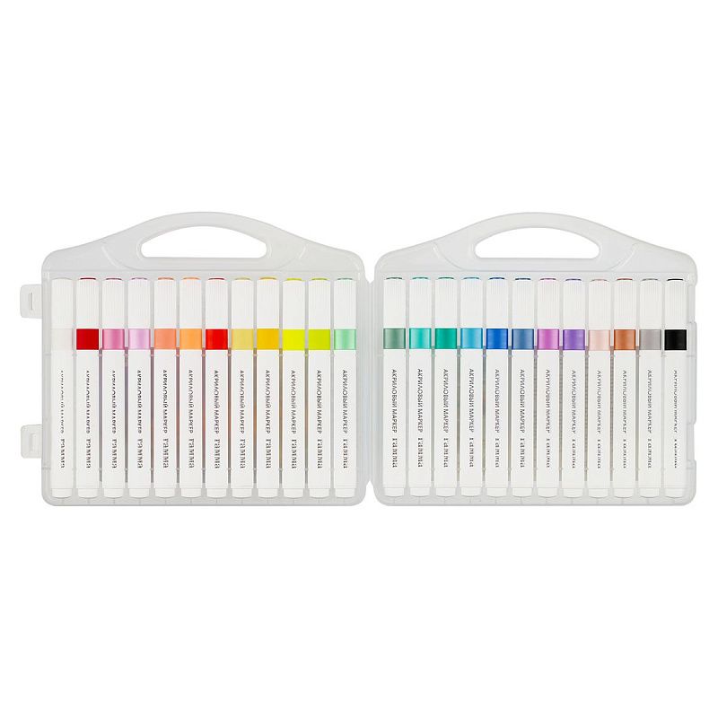 Маркеры акриловые Гамма "Классические", 24 цв., трехгран., пластик.бокс