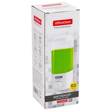 Диспенсер для жидкого мыла OfficeClean Professional, наливной, ABS-пластик, механический, белый, 0,5л 