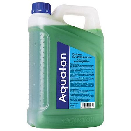 Средство для мытья посуды 5 л AQUALON "Зеленое яблоко", концентрат, 02912, 202912 