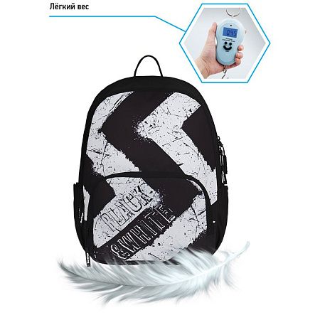 Рюкзак Berlingo Light "Black White" 39,5*28*16см, 2 отделения, 3 кармана, уплотненная спинка 