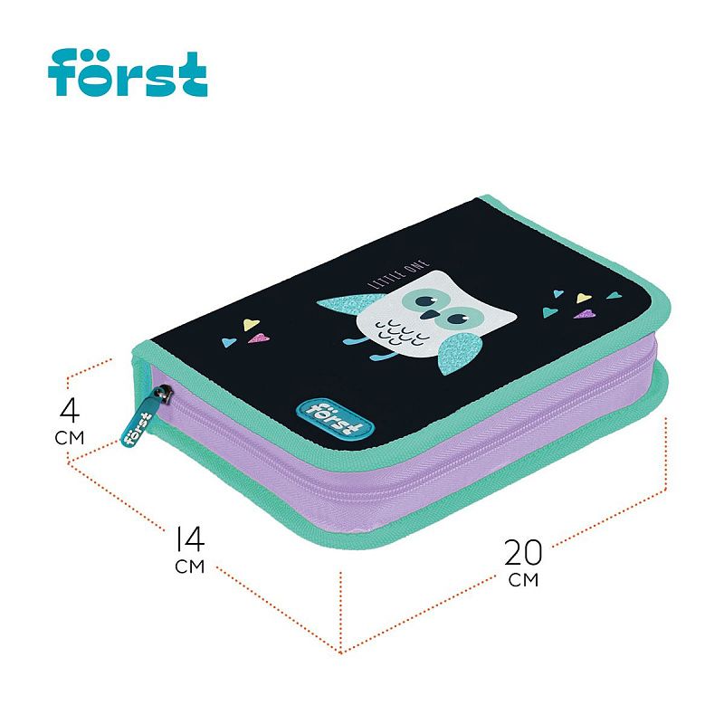 Пенал 1 отделение, 200*140*40 Först "Little one", дополнительная откидная секция, полиэстер 