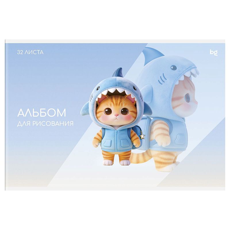 Альбом для рисования 32л., А4, на скрепке BG "Мультики", эконом