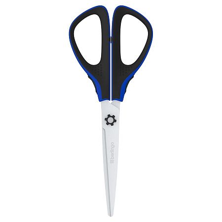 Ножницы Berlingo "Easycut 300", 20см, синие, мягкие вставки, европодвес