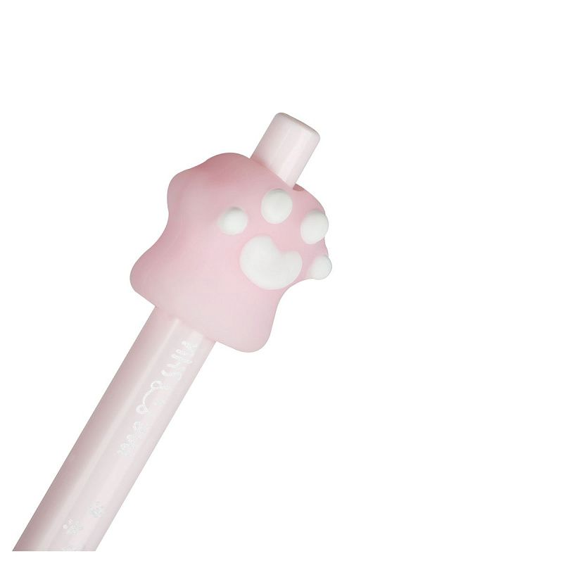 Ручка шариковая автоматическая MESHU "Nice paw" синяя, 0,7мм, корпус ассорти, с топпером 