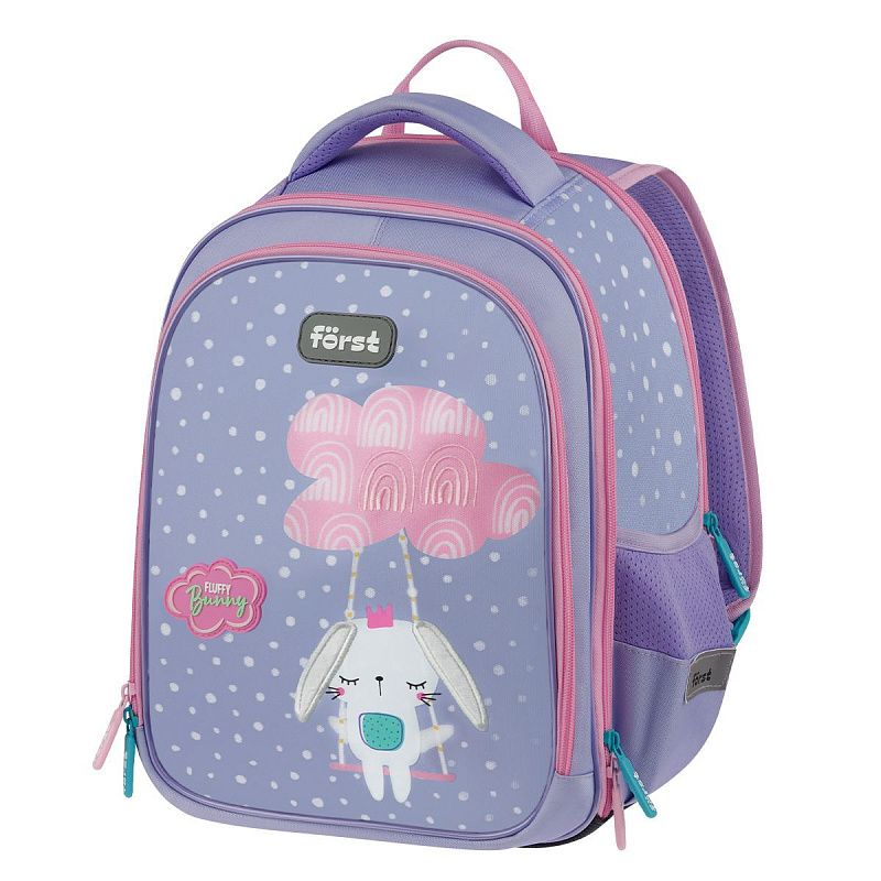 Рюкзак Först F-Cloud "Fluffy Bunny" 37*28,5*16,5см, 3 отделения, 3 кармана, анатомическая спинка