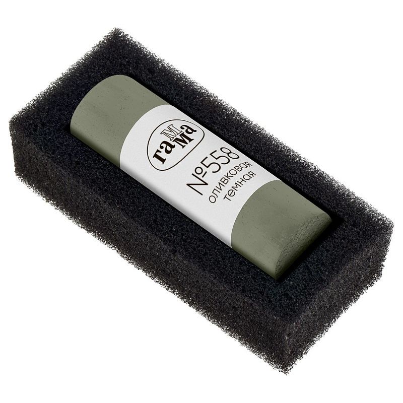 Пастель художественная Гамма, оливковая темная № 558, штучная, картон. упаковка