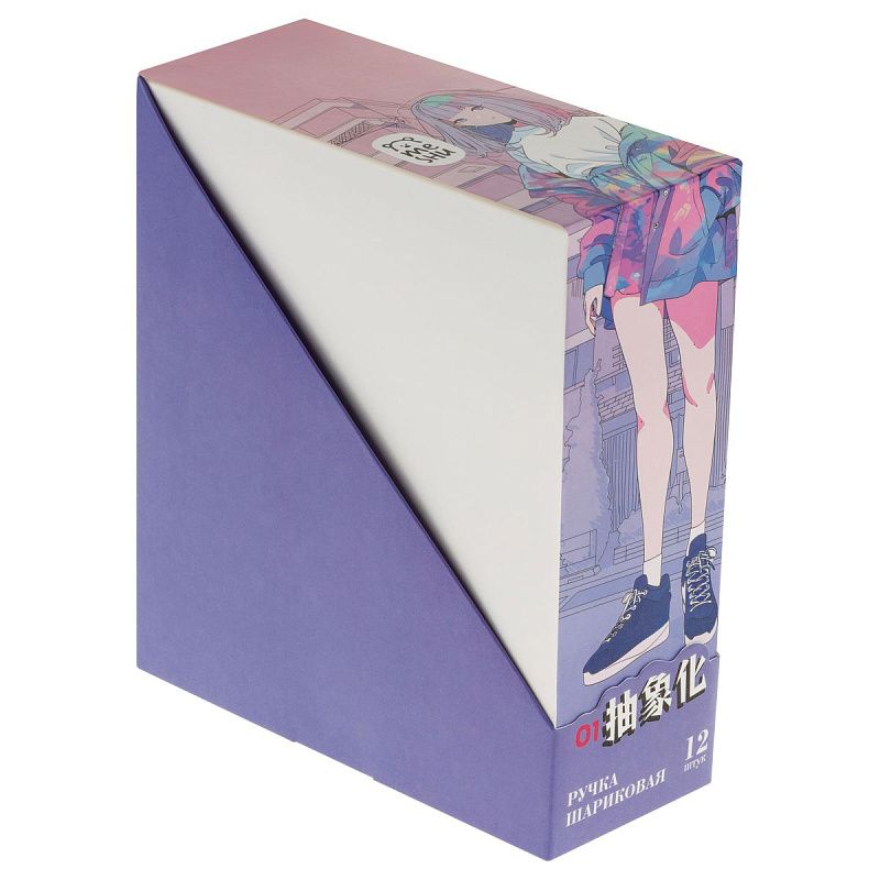 Ручка шариковая MESHU "МК_Anime" синяя, 0,7мм, корпус ассорти, с топпером 