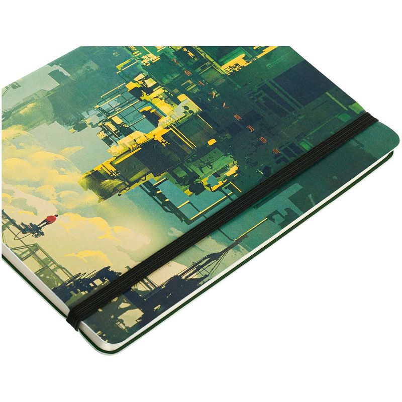 Записная книжка А5 80л. ЛАЙТ, кожзам, Greenwich Line "Future. Parallel world", с резинкой, тиснение фольгой, блок в линию