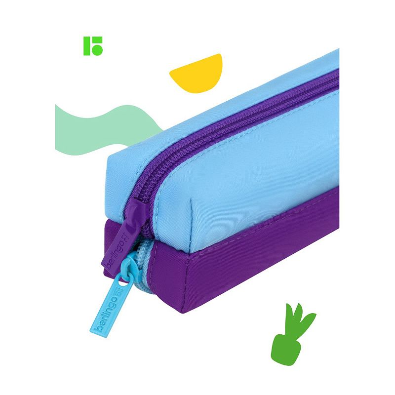 Пенал-косметичка 2 отделения, 205*50*55 Berlingo "Envy", голубой 