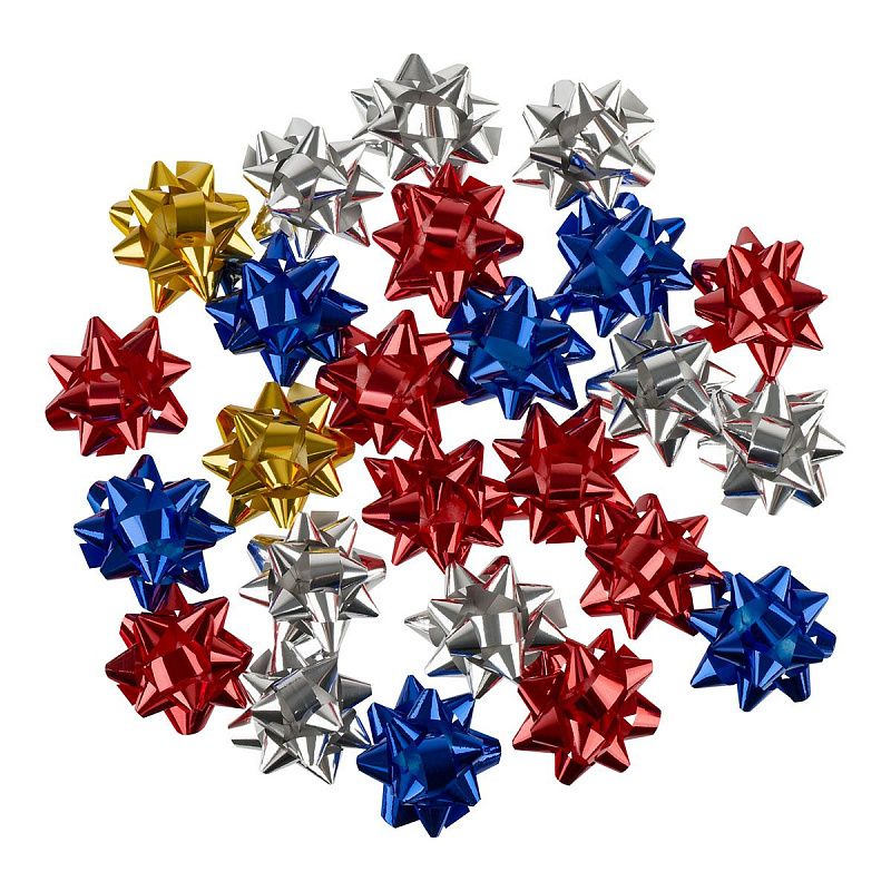 Набор бантов декоративных, MESHU, 24шт, 5см, звезда, ассорти