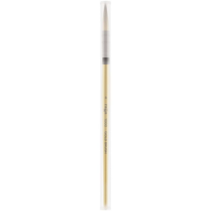 Кисть художественная синтетика Гамма "GOLD BRUSH", круглая №6, французское крепление, короткая ручка