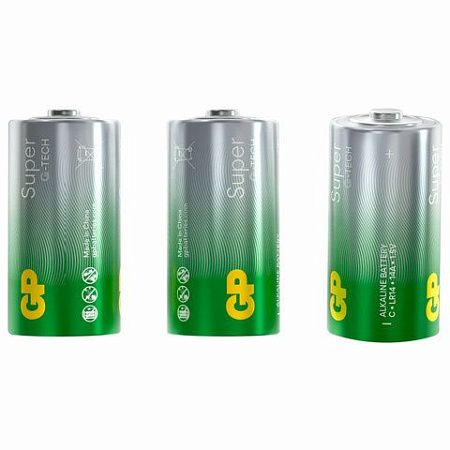 Батарейки GP Super, С (LR14, 14А), алкалиновые, КОМПЛЕКТ 2 шт., блистер, 14A-2CR2