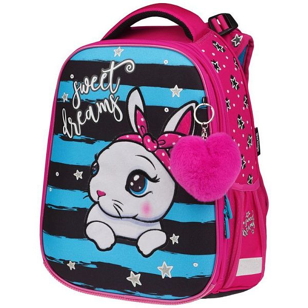 Ранец Berlingo Expert Max "Little bunny" 37*28*16см, 2 отделения, анатомическая спинка, дождевик в комплекте