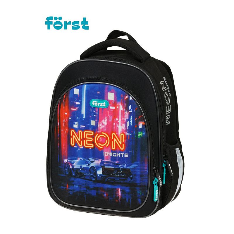 Ранец Först F-LIGHT "Neon knights" 37*28*16см, 2 отделения, 2 кармана, анатомическая спинка 
