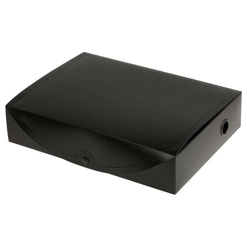 Короб архивный на кнопке OfficeSpace разборный, 70мм, пластик, 900мкм, черный 