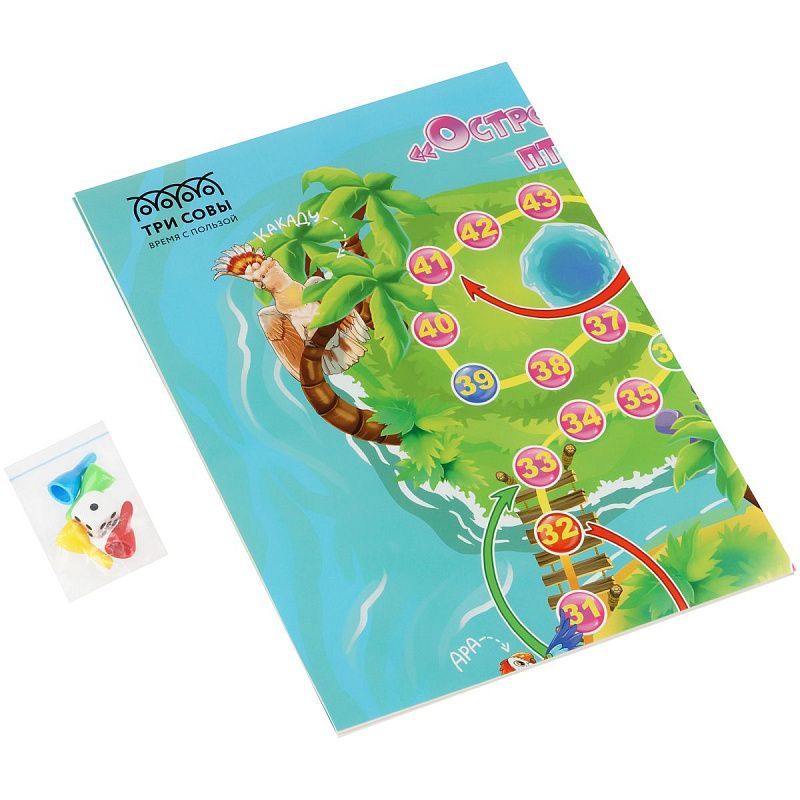 Игра настольная ТРИ СОВЫ "Ходилка-бродилка. Остров райских птичек", пакет с европодвесом 