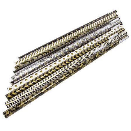 Бумага упаковочная "Golden pattern", 70x100 см, 10 дизайнов ассорти, ЗОЛОТАЯ СКАЗКА, 591912