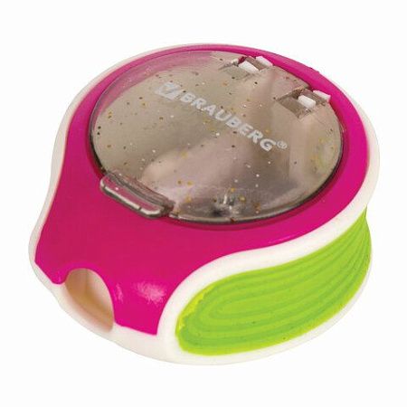 Точилка BRAUBERG "Mix Soft", пластиковая, с контейнером, корпус ассорти, 229585 