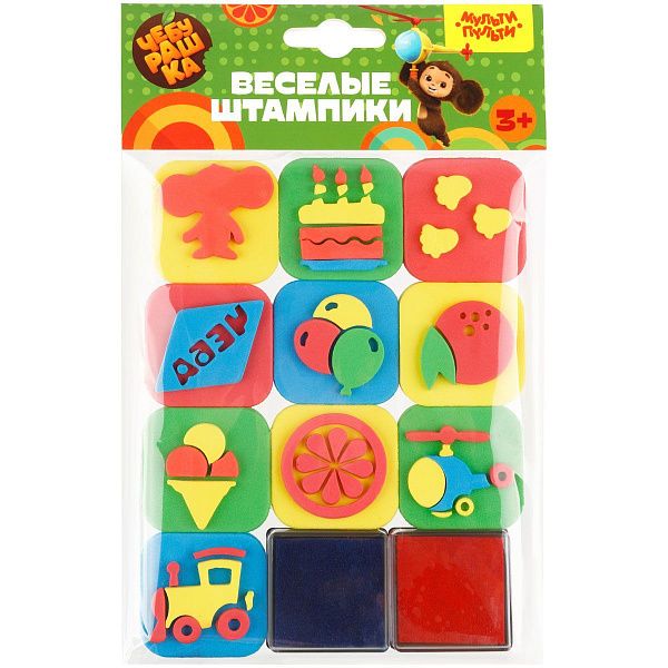 Набор штампиков для творчества Мульти-Пульти "Чебурашка", EVA, 10шт., с чернилами