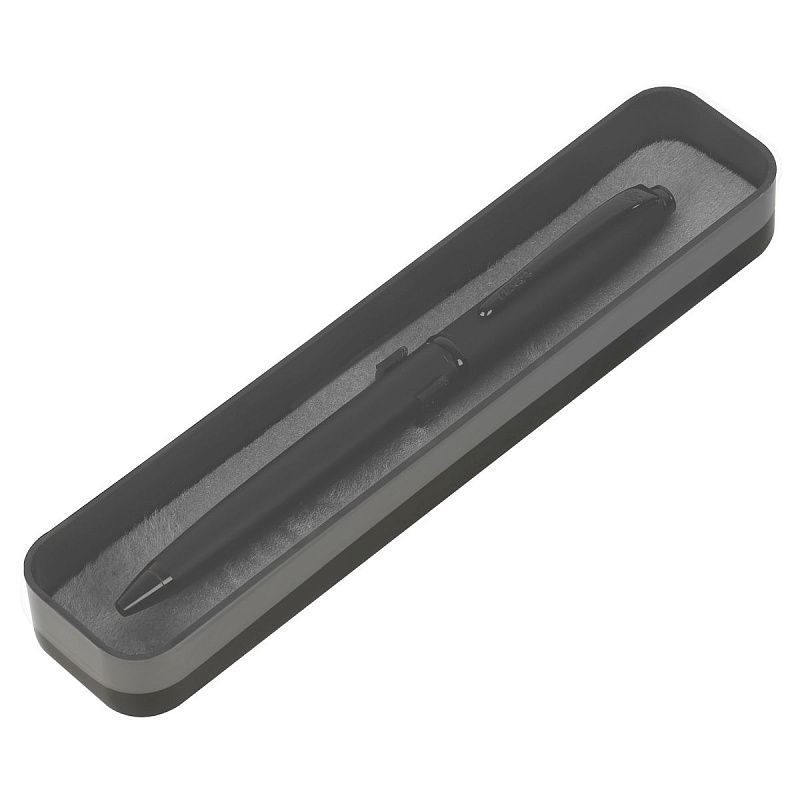 Ручка шариковая Luxor "Nero" синяя, 1,0мм, корпус черный, поворотный механизм, футляр 