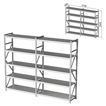картинка Стеллаж металлический (2 СЕКЦИИ) ПРАКТИК "MS Pro", 2500х3150х600 мм, (КОМПЛЕКТ) от магазина