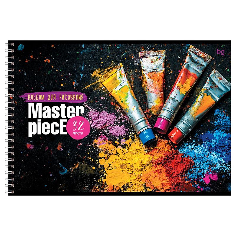 Альбом для рисования 32л., А4, на гребне BG "Шедевр"