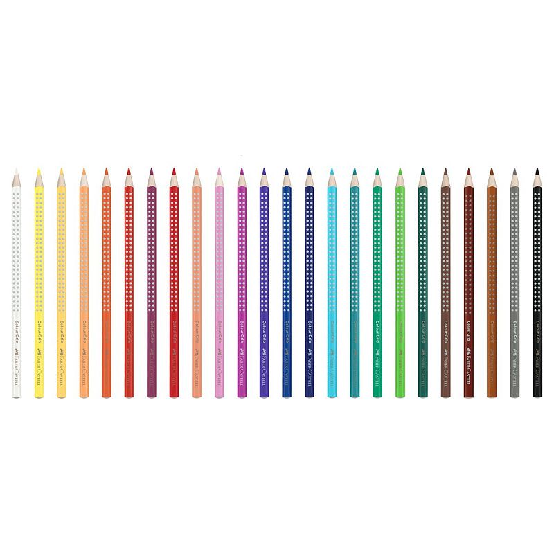 Карандаши цветные Faber-Castell "Grip", 24цв., трехгран., заточен., метал. упак.
